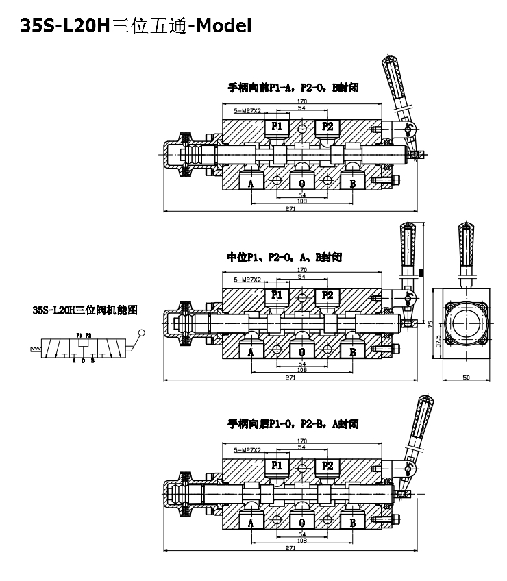 35S-L20H三位五通換向閥